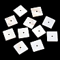 Natural Freshwater Shell Pendants, Square Charms