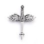 304 Stainless Steel Big Pendants, Sword with Wing