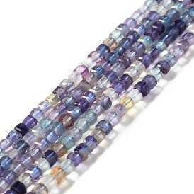 Perlas naturales fluorita hebras, facetados, cubo