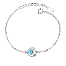 Dreamy Blue Starry Sky Hand Chain - Fashionable Circle Hand Chain for Girls.