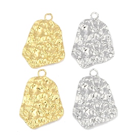 Ion Plating(IP) 304 Stainless Steel Pendants, Textured Polygon Charm