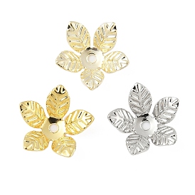 Шапочки и конусы для бусин, латунные, 5-лепестков цветка