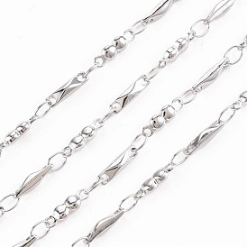 201 Stainless Steel Rectangle & Oval Link Chains, Soldered