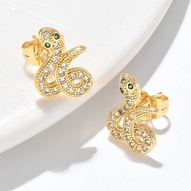 Серьги-гвоздики из латунного микро-паве, долговечный, реальный 18 k позолоченный