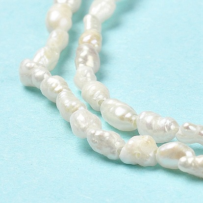 Natural Baroque Pearl Keshi Pearl Beads Strands, Cultured Freshwater Pearl, Oval, Grade 4A+