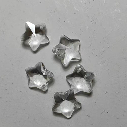 120pcs 4 pendentifs en verre électrolytique de couleur, fond argenté, facette, charmes étoiles