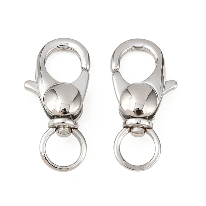 304 из нержавеющей стали поворотный когтя омара застежками, поворотные крючки, 25x11x6 мм, отверстие : 6 мм