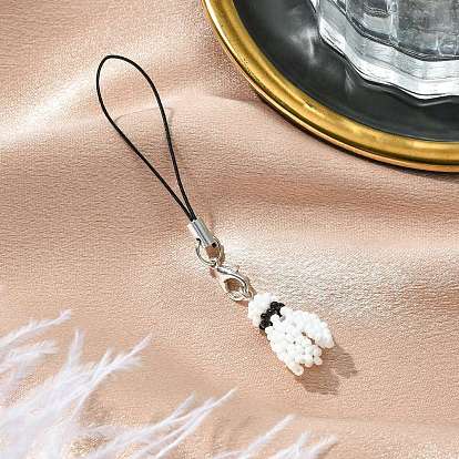 Бадминтон стеклянные бусины подвески украшения, нейлоновый шнур для украшения сумок