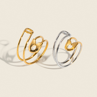 304 открытые манжеты из нержавеющей стали для женщин, скрепка для бумаг, вакуумное покрытие pvd