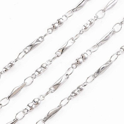 201 Stainless Steel Rectangle & Oval Link Chains, Soldered