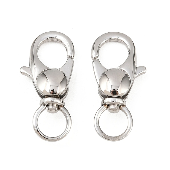 304 из нержавеющей стали поворотный когтя омара застежками, поворотные крючки, 25x11x6 мм, отверстие : 6 мм