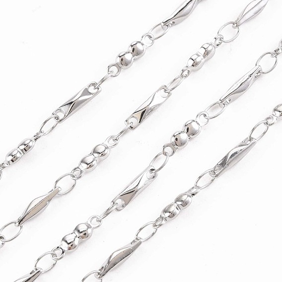 201 Stainless Steel Rectangle & Oval Link Chains, Soldered
