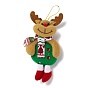 Non Woven Fabric Pendant Decorations, with Plastic Eyes, Christmas Reindeer/Stag