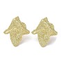 Rack Plating Brass Textured Leaf Stud Earrings, Lead Free & Cadmium Free