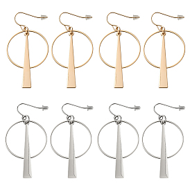 4 пары 2 серьги-подвески из цветного сплава и железа