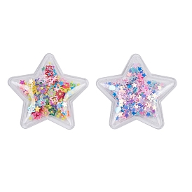 Quicksand Sequin PVC Plastic Cabochons, for Hair Ornament & Costume Accessory, Star