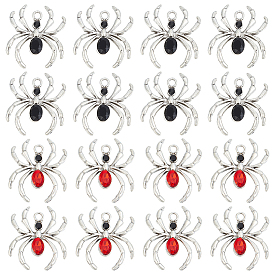 20шт 2 цветной сплав подвески со стразами, прелести паука