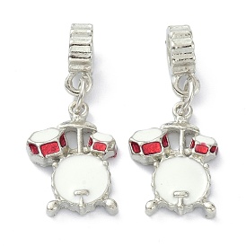 Alloy with Enamel European Dangle Charms, Large Hole Pendant, Drum set