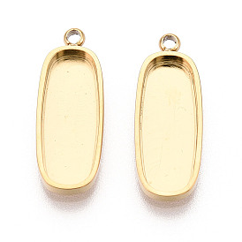 304 компонент подвески-кабошона из нержавеющей стали, прямоугольные, ионное покрытие (ip)