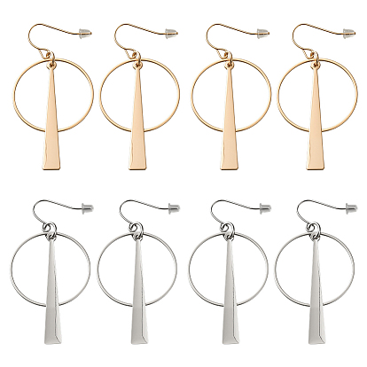 4 пары 2 серьги-подвески из цветного сплава и железа