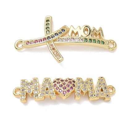 Браслет из латуни с микропаве и кубическим цирконием ко Дню матери, буквы мама мама соединительные подвески, золотые