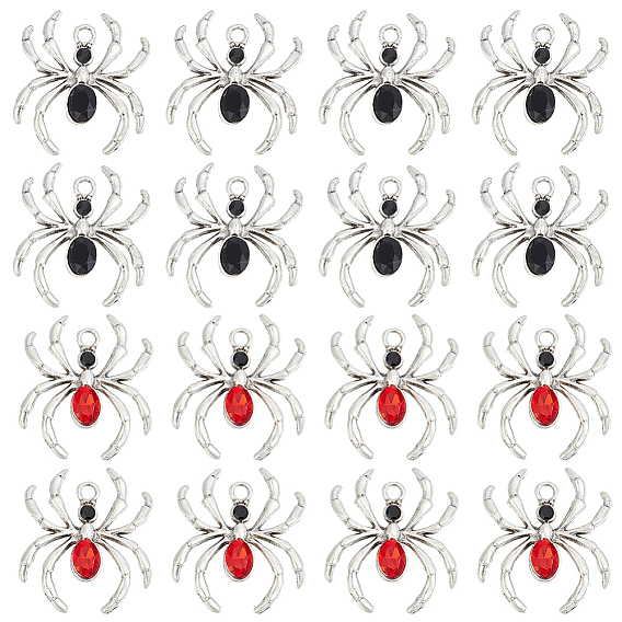 20шт 2 цветной сплав подвески со стразами, прелести паука