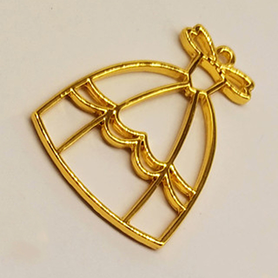 Подвесные подвески из сплава, для diy уф смолы, эпоксидная смола, Прессованные цветочные украшения, без кадмия и без свинца, платье принцессы