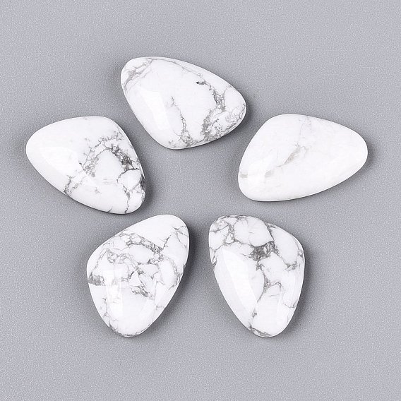 Synthetic Howlite Cabochons, Triangle, Flat Back