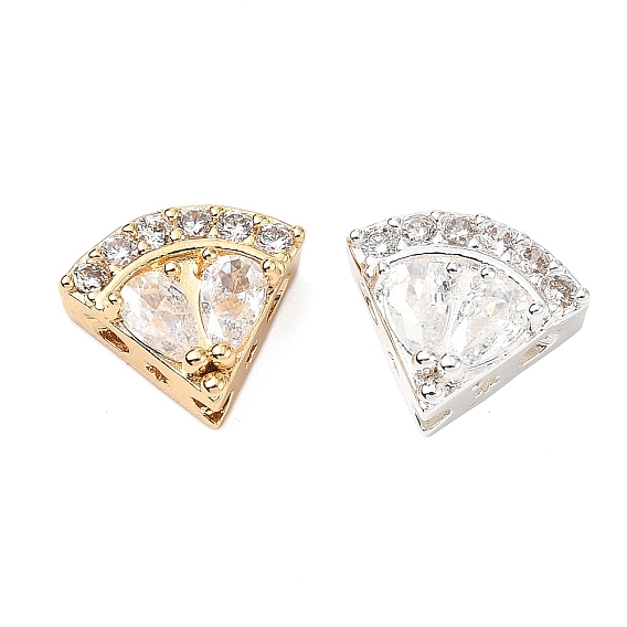 Латунные микро проложить кубического циркония бусы, без кадмия, без никеля и без свинца, вентилятор