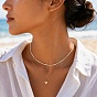 Colliers de perles de verre blanc pour femmes
