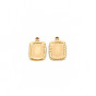 Ion Plating(IP) 304 Stainless Steel Pendant Enamel Settings, Rectangle