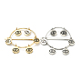 Alloy Enamel Hair Bobby Pin, with Iron Findings, Ring and Flat Round with Eye