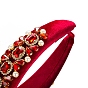 Baroque Full Glass Rhinestones & Pearl Cloth Hair Bands, Wide Hair Accessories for Women Girls