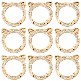 10 шт. цинковый сплав, кристаллы, стразы, пружинные затворные кольца