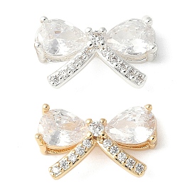 Латунные микро проложить кубического циркония подвески, без кадмия, без никеля и без свинца, бантом прелести, прозрачные
