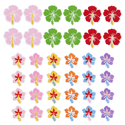 36Pcs 9 Styesl Polyester Computerized Embroidery Cloth Iron on Sew on Patches, Appliques, Flower