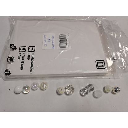 100pcs perles acryliques opaques et transparentes, ronde