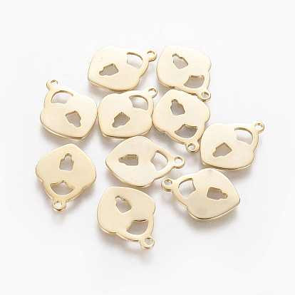 201 Stainless Steel Pendants, Heart Padlock