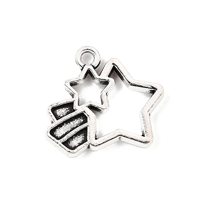 Tibetischer stil Aluminium Anhänger & Charms, Sternschnuppen-Anhänger