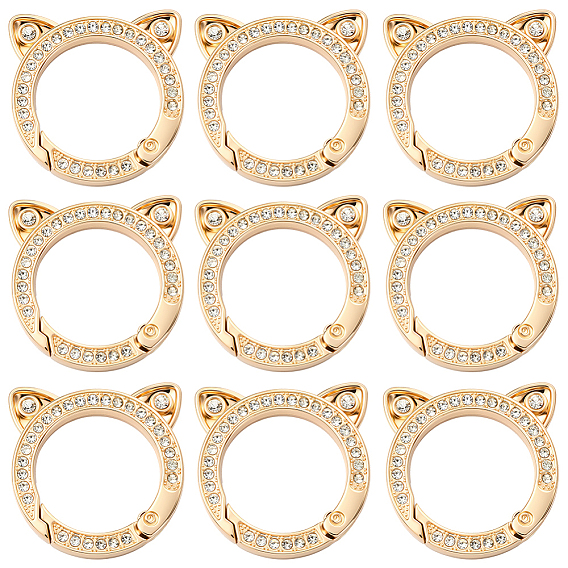 10 шт. цинковый сплав, кристаллы, стразы, пружинные затворные кольца