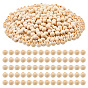 Unfinished Natural Wood European Beads, Lager Hole Beads, Round