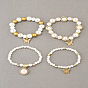 Multi-layered Pearl Butterfly Elastic Bracelet for Women - Elegant Pearl Pendant Charm Jewelry