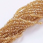 Electroplate Glass Beads Strands, Full Rainbow Plated, Faceted, Rondelle