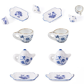 6Pcs 3 Styles Ceramic Kitchenware Display Decorations, Micro Landscape Dollhouse Accessories, Pretending Prop Decorations