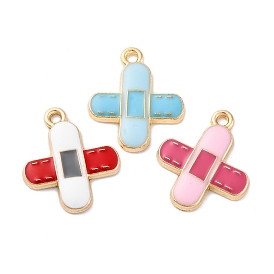 Подвески из эмали и сплава, без кадмия, без никеля и без свинца, стойки покрытие, золотые, лейкопластырь-амулет