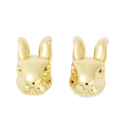 Латунные микро проложить кубического циркония бусы, кролика головы, без кадмия и без свинца