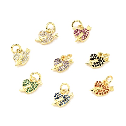 Латунь с микропокрытием, с прыжковых колец, без кадмия и без свинца, золотые, стрела в сердце