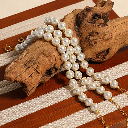 Элегантные браслеты с искусственным жемчугом 304 из нержавеющей стали с круглыми бусинами для женщин, с маркой k18