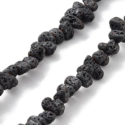 Natural Lava Rock Beads Strands, Frosted, Nuggets