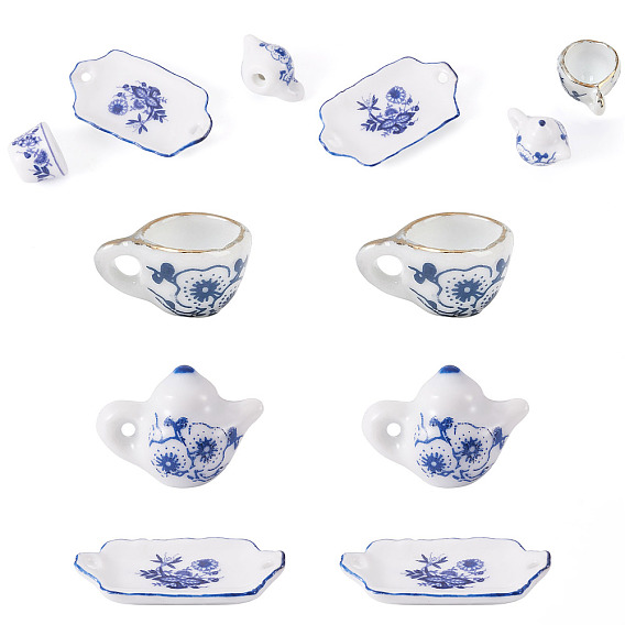 6 pièces 3 styles de décorations de présentation pour la vaisselle de cuisine en céramique, accessoires de maison de poupée micro paysage, faire semblant de décorations d'accessoires